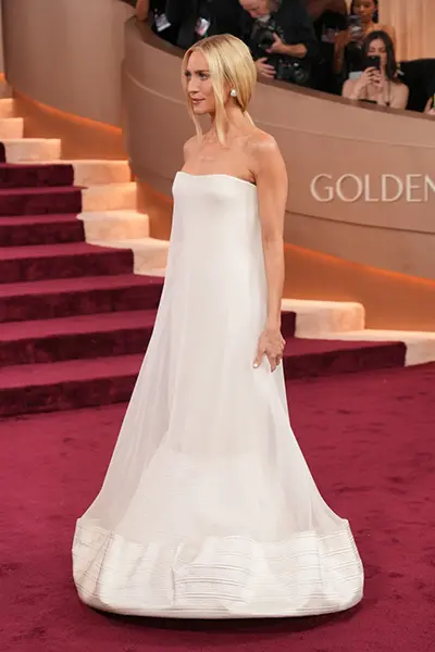 Brittany Snow arrives at the 83rd Golden Globes on Sunday, Jan. 11, 2026, at the Beverly Hilton in Beverly Hills, Calif. (Photo by Jordan Strauss/Invision/AP)