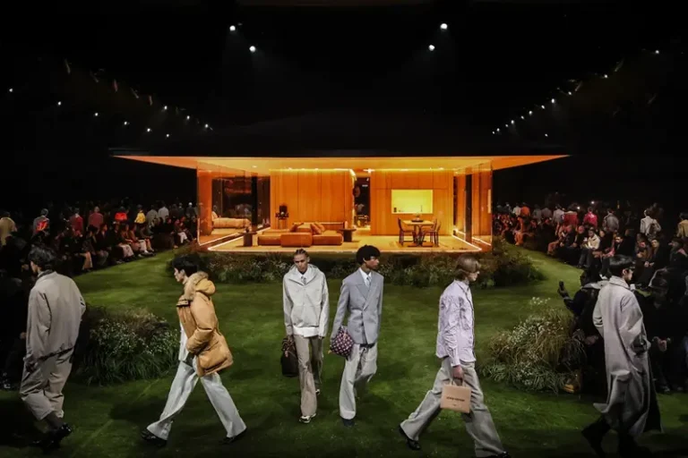 Models wear creations as part of the Louis Vuitton Fall/Winter 2026-2027 Men’s collection presented in Paris, Tuesday, Jan. 20, 2026. (AP Photo/Thomas Padilla)