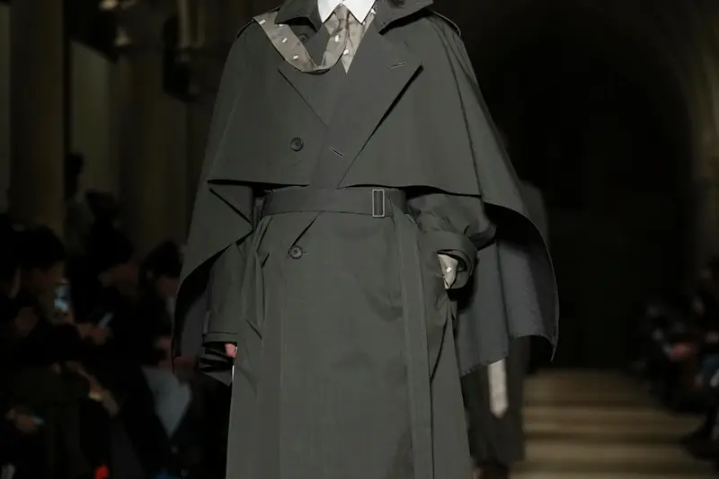 A model wears a creation as part of the Issey Miyake Fall/Winter 2026-2027 Men’s collection presented in Paris, Thursday, Jan. 22, 2026. (AP Photo/Aurelien Morissard)