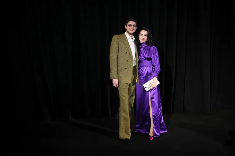 Andrea Lattanzi, left, and Romana Maggiora Vergano pose for photographers upon arrival at the Valentino Spring/Summer 2026 Haute Couture collection presented in Paris, Wednesday, Jan. 28, 2026. (AP Photo/Aurelien Morissard)