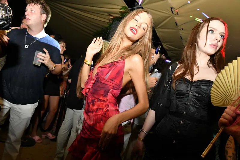 Guests attend a party in Baie de Saint Jean, Saint Barthelemy. (Photo by Craig Barritt/Getty Images for Darren Dzienciol)