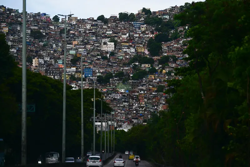 View of the Rocinha favela (shantytown) in Rio de Janeiro (Photo by PABLO PORCIUNCULA/AFP via Getty Images)