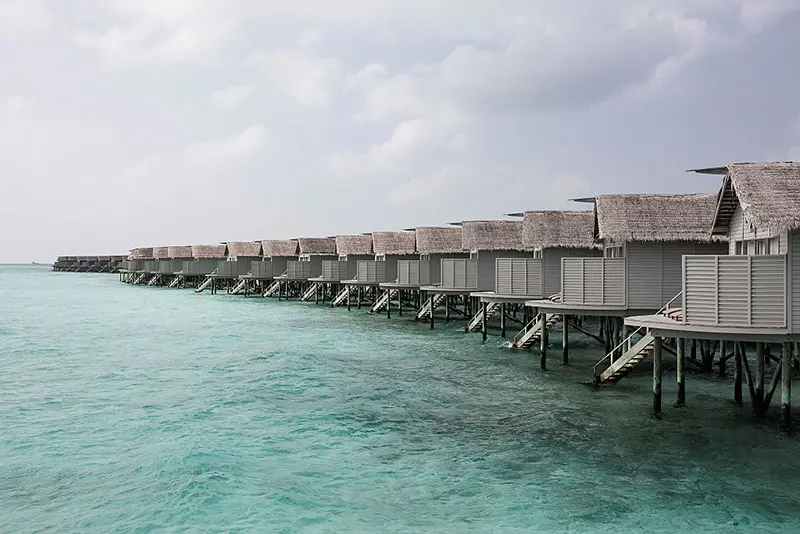 Waters villas along the beach at Adaaran Select Hudhuranfushi, Maldives.(Photo by Giulio Di Sturco/Getty Images)