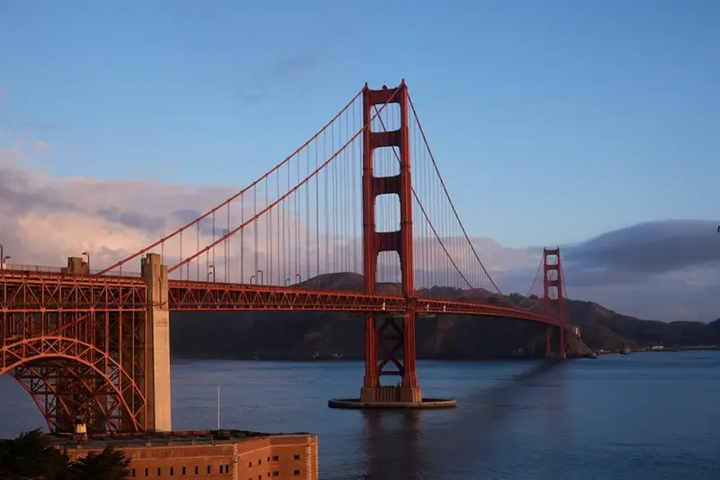 The Golden Gate Bridge is seen in San Francisco, Thursday, Oct. 9, 2025. (AP Photo/Jeff Chiu)