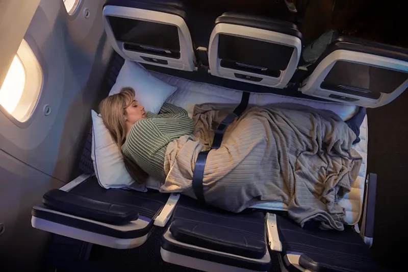 Concept photo for United Airlines' Relax Row economy seats. United Airlines