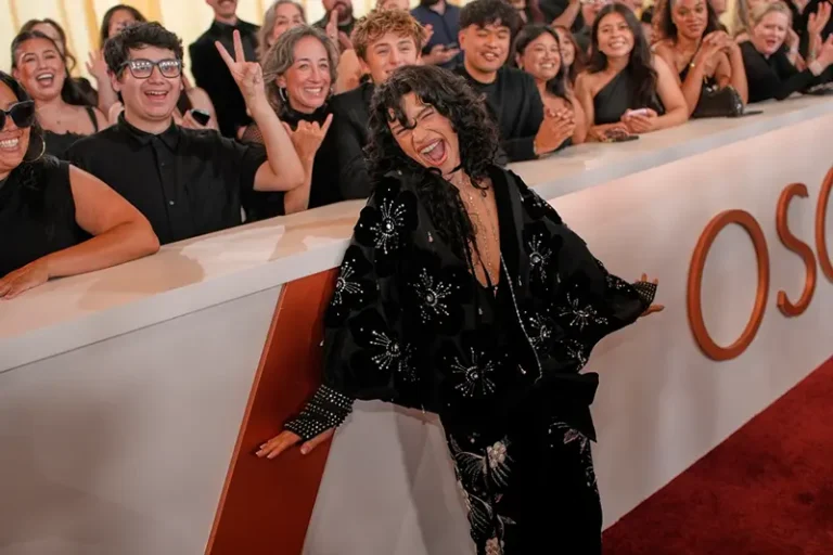 Odessa A’zion arrives at the Oscars on Sunday, March 15, 2026, at the Dolby Theatre in Los Angeles. (AP Photo/John Locher)