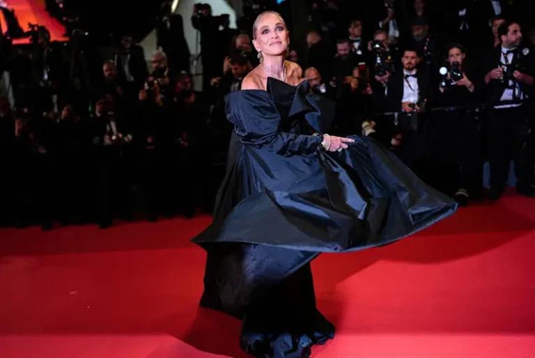 Sharon Stone poses for photographers upon arrival at the premiere of the film ‘Diamond’ at the 79th international film festival, Cannes, southern France, Tuesday, May 19, 2026. (Photo by Scott A Garfitt/Invision/AP)