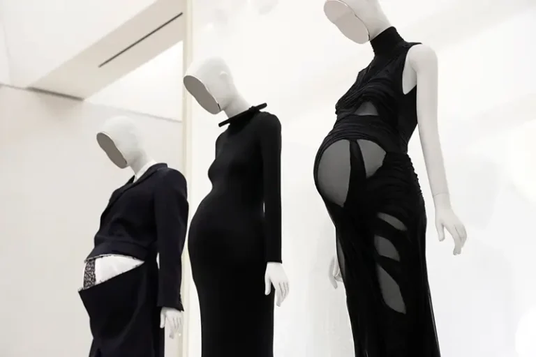 Designs in the &ldquo;Pregnant Body&rdquo; section are displayed at the Metropolitan Museum of Art&rsquo;s Costume Institute exhibition, &ldquo;Costume Art,&rdquo; on Saturday, May 2, 2026, in New York. (Photo by Charles Sykes/Invision/AP)