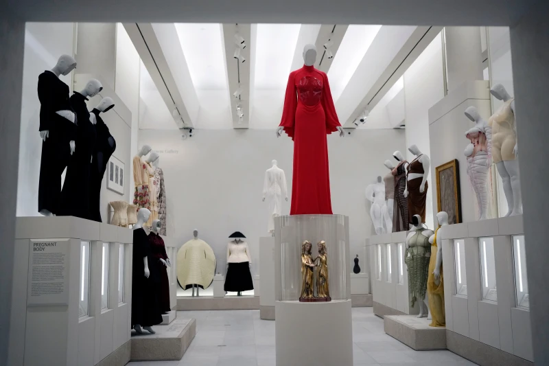 Designs are displayed at the Metropolitan Museum of Art’s Costume Institute exhibition, “Costume Art.” (Photo by Charles Sykes/Invision/AP)