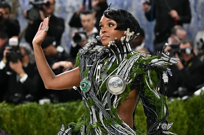 Janelle Monae arrives at The Metropolitan Museum of Art’s Costume Institute benefit gala celebrating the opening of the “Costume Art” exhibition on Monday, May 4, 2026, in New York. (Photo by Evan Agostini/Invision/AP)