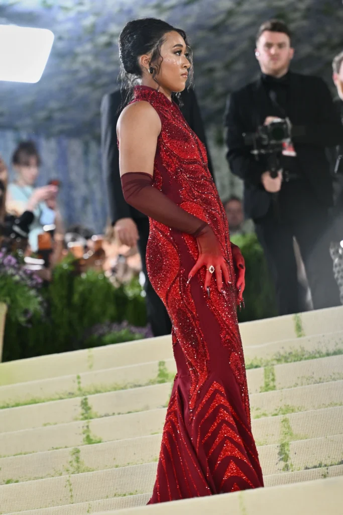 Naomi Osaka arrives at The Metropolitan Museum of Art’s Costume Institute benefit gala celebrating the opening of the “Costume Art” exhibition on Monday, May 4, 2026, in New York. (Photo by Evan Agostini/Invision/AP)
