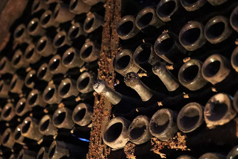 Bottles in a wine cellar housing a collection of rarities from the 19th and 20th centuries, once owned by Soviet leader Joseph Stalin, in Tbilisi, Georgia May 28, 2026. REUTERS/Irakli Gedenidze