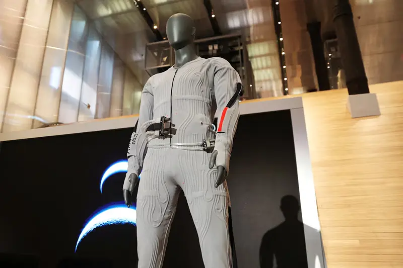 The inner-layer liquid cooling and ventilation garment designed by Prada and Axiom Space is unveiled at a press event in New York City, U.S., June 7, 2026. REUTERS/Heather Khalifa