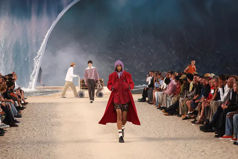 Models present creations by designer and musician Pharrell Williams as part of his Menswear Spring-Summer 2027 collection show for fashion house Louis Vuitton during Men's Fashion Week in Paris, France, June 23, 2026. REUTERS/Gonzalo Fuentes