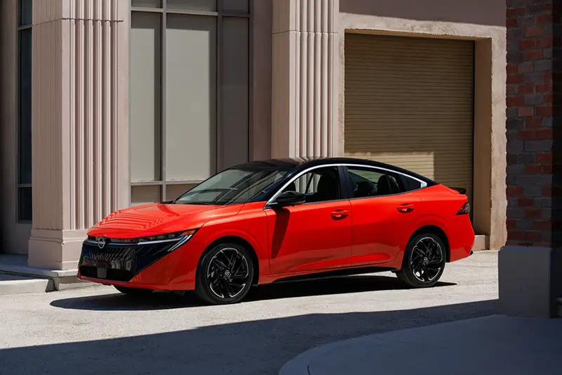 This photo provided by Nissan shows the 2026 Sentra. The Sentra is Nissan’s entry-level sedan and boasts a stylish look and lots of modern conveniences. (Courtesy of Nissan North America via AP)