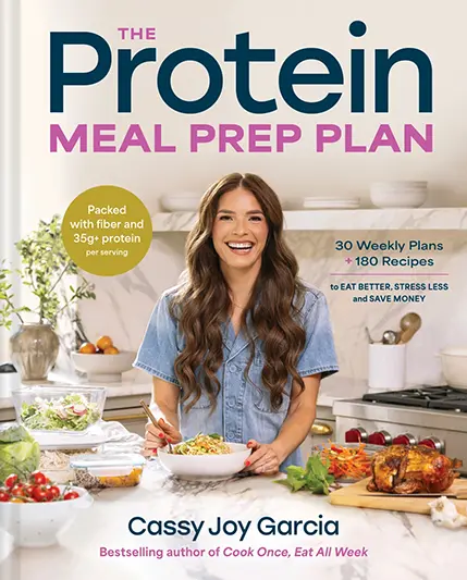 This image released by Voracious shows the cookbook “The Protein Meal Prep Plan” by Cassy Joy Garcia. (Voracious via AP)