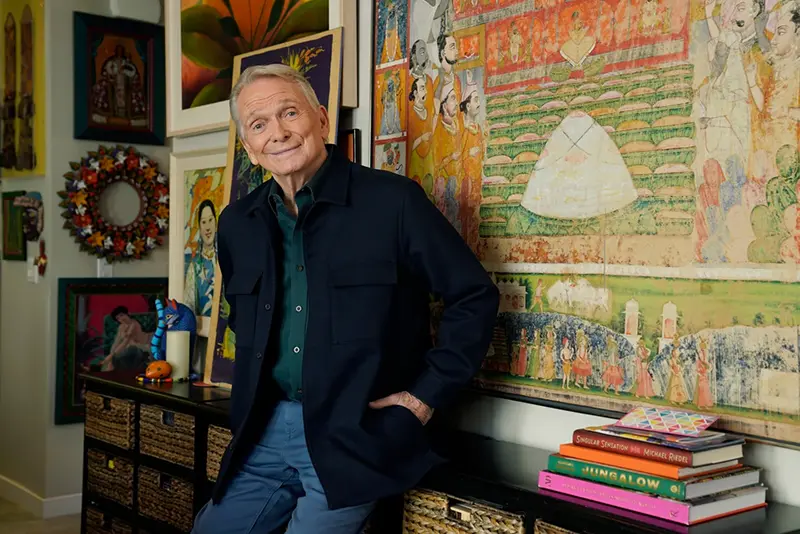 Costume and fashion designer Bob Mackie poses at his home in Palm Springs, Calif., on Oct. 20, 2021. (AP Photo/Chris Pizzello, File)