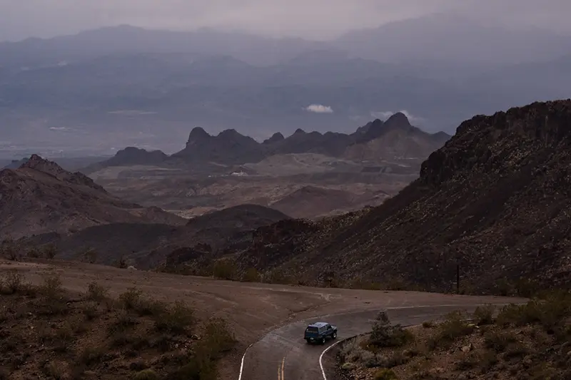 A car drives along Oatman Highway on historic Route 66, near Oatman, Ariz., on Friday, Nov. 21, 2025. (AP Photo/Jae C. Hong, File)