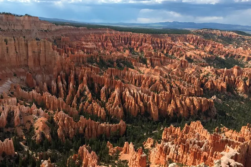 Hoodoos, also called tent rocks, fairy chimneys and earth pyramids, at Inspiration Point in Bryce Canyon National Park in Utah, on May 25, 2017. (AP Photo/Eva Parziale, File)