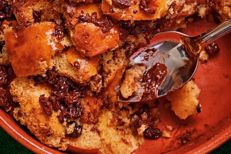 This image released by Voracious shows a recipe for pudín de pan from the cookbook “Pan y Dulce” by Bryan Ford. (Brittany Conerly/Voracious via AP)