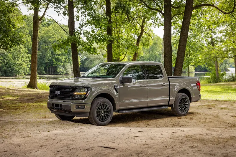 This photo provided by Ford shows the 2027 F-150. The updated F-150 features a new base V6 engine and a new F-150 Carhartt version with specialized styling and interior materials. (Courtesy of Ford Motor Co. via AP)