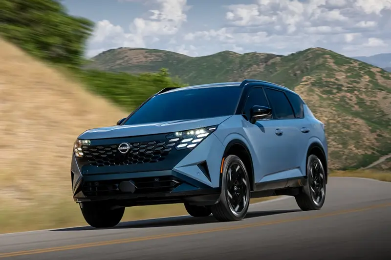 This photo provided by Nissan shows the 2027 Rogue Hybrid. The fourth-generation Rogue small SUV debuts with a new hybrid powertrain that promises up to 38 mpg in combined city/highway mileage. (Courtesy of Nissan North America via AP)
